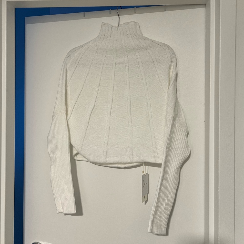 NWT Mock Turtle Neck White Sweater